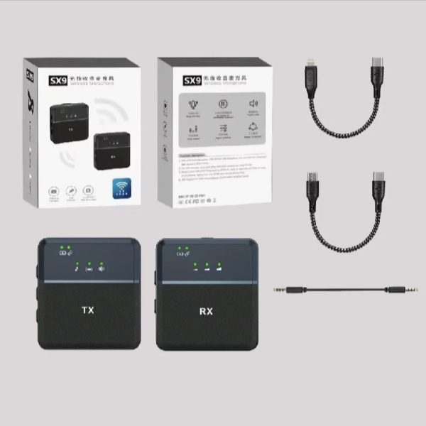 Type C and 3.5mm dual original microphone sx9 wireless gichrophone for single microphones - Image 9