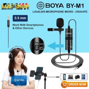 BOYA BY-M1 Condenser Professional Lavalier Lapel Microphone for PC iPhone Camera YouTube Recording Blogger Podcast