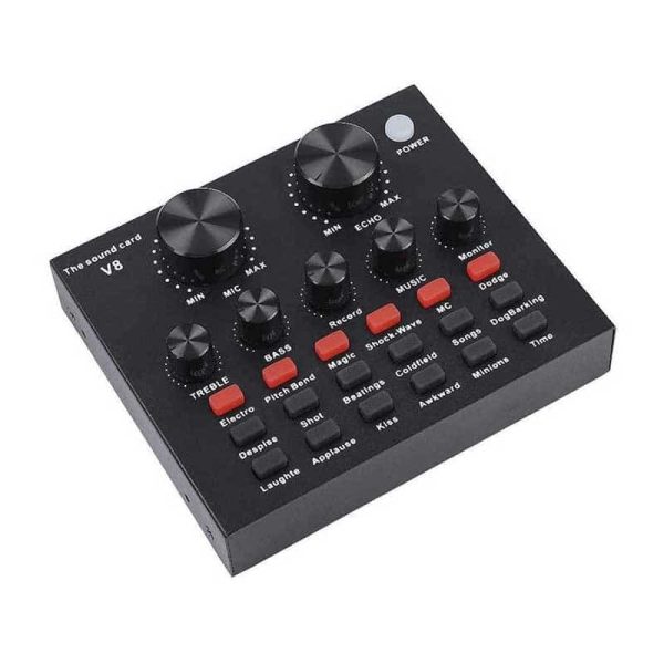 V8 Live Sound Card, Voice Change Digital Sound Card Audio Interface Mixer Board Dj Sound Mixer for Phone Computer Live Online Singing, Live Broadcast, K Songs, Re_cording,Voice Chatting 1 Ratings - Image 6