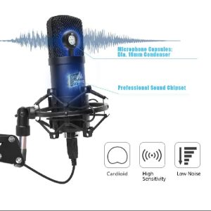 MAONO AU-A04 USB Microphone Setup, Plug & Pay USB Cardioid Podcast Condenser Microphone with Professional Sound Chipset for PC Karaoke, YouTube, Gaming Recording